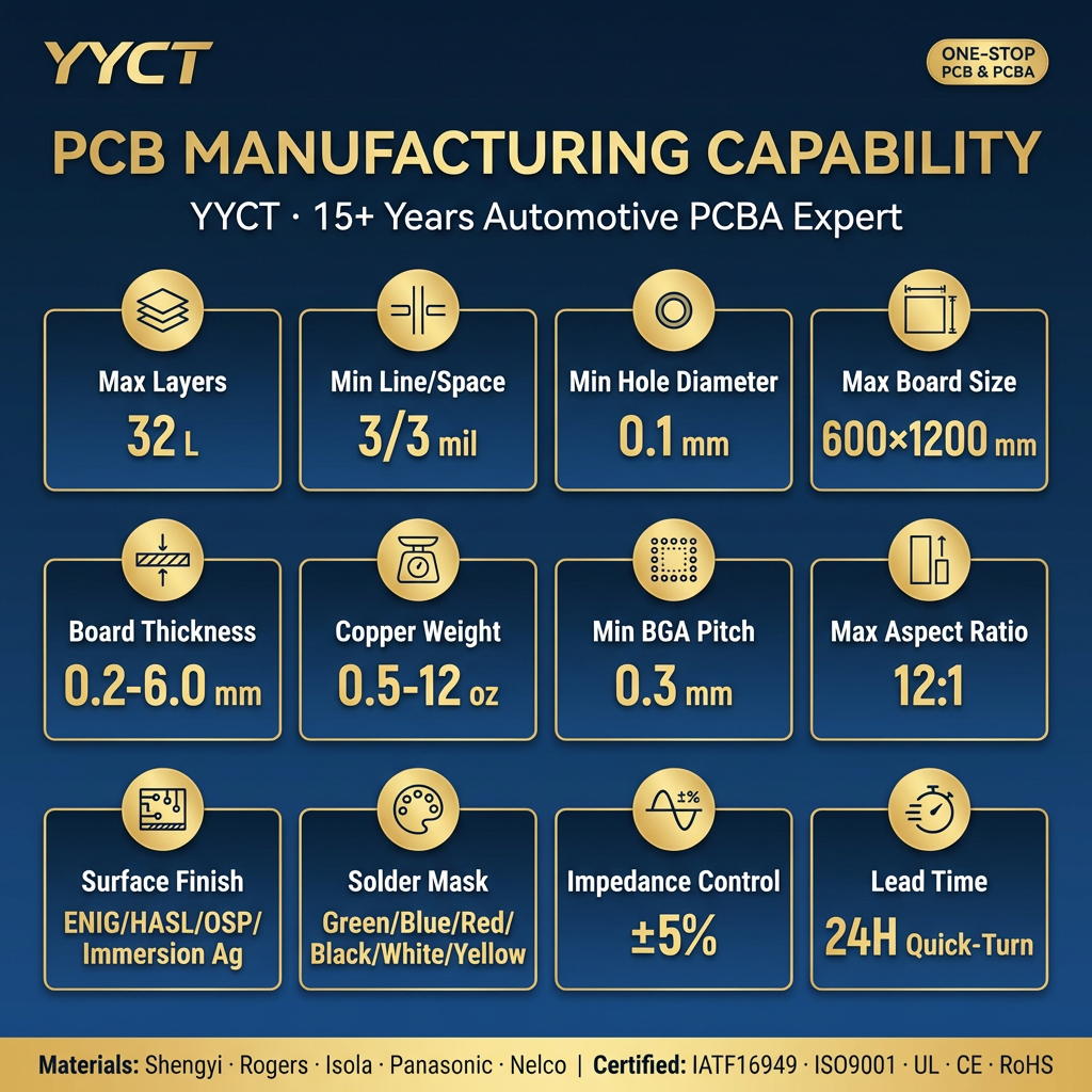 Automotive Grade Engine ECU PCBA, Full Turnkey SMT Assembly &amp; PCB Manufacturing, 100% Function Tested, ISO9001 Certified