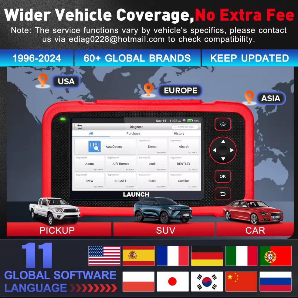 LAUNCH CRP123I V2.0 Elite OBD2 Scanner 2025 Lifetime Free Update Tool for Engine ABS SRS Diagnostics Tools