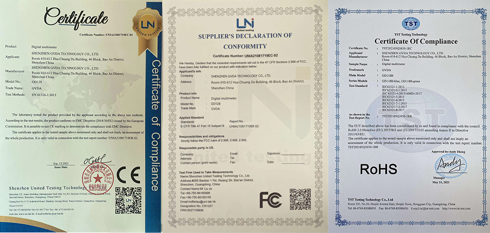 Product Certifications CE FCC