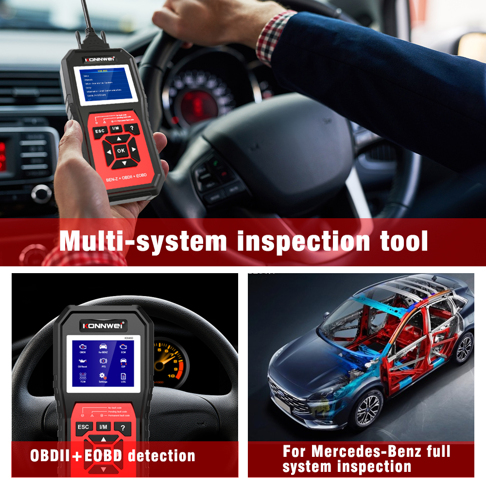 KONNWEI KW460 for Mercedes-Benz 11 Special Functions Full System ABS Brake System Diagnostic Scanner