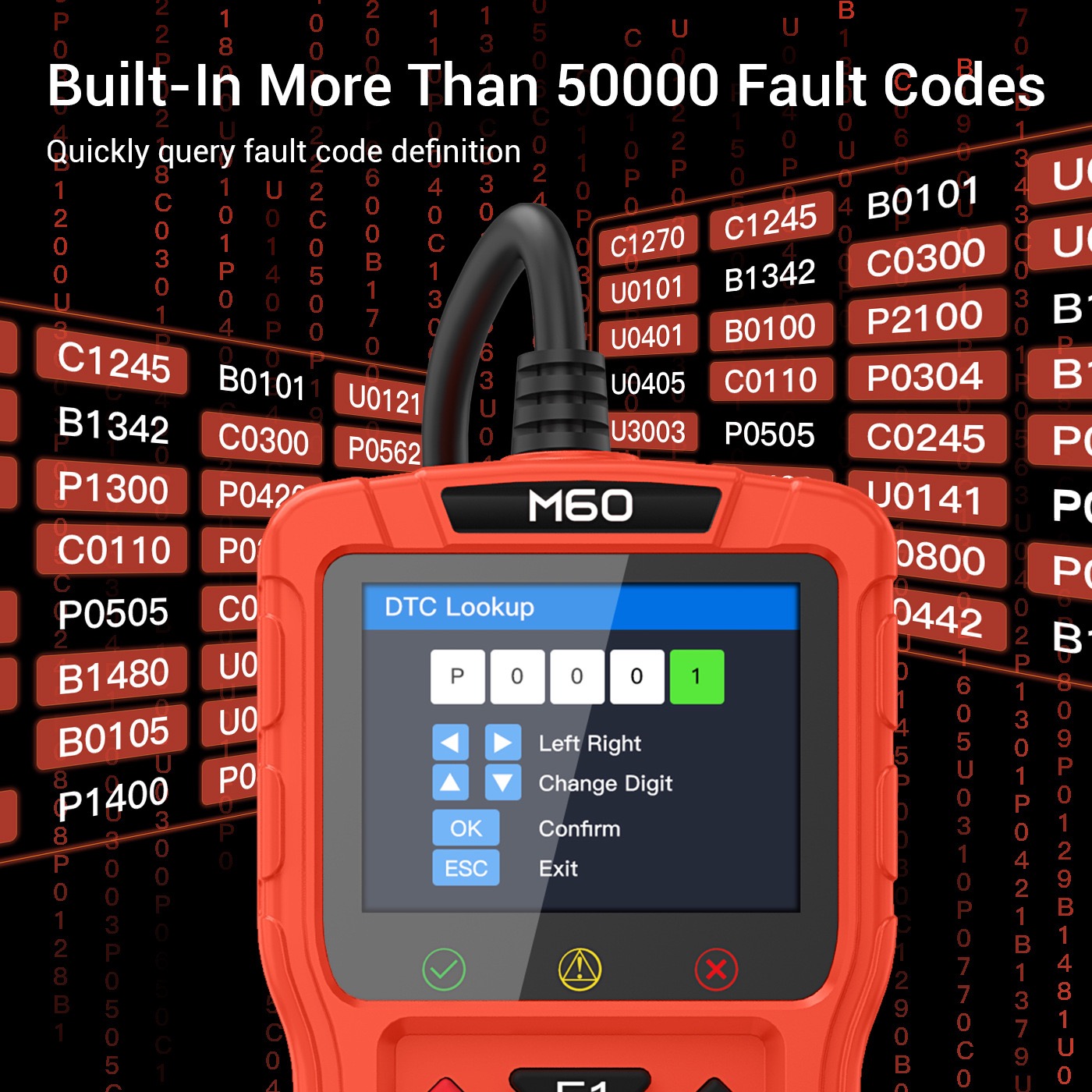 TopDiag M60 Motorcycle OBD2 Scan Tools 12V Engine Analyzer Diagnostic Tool LCD Display WiFi Engine Fault Code Read Clear
