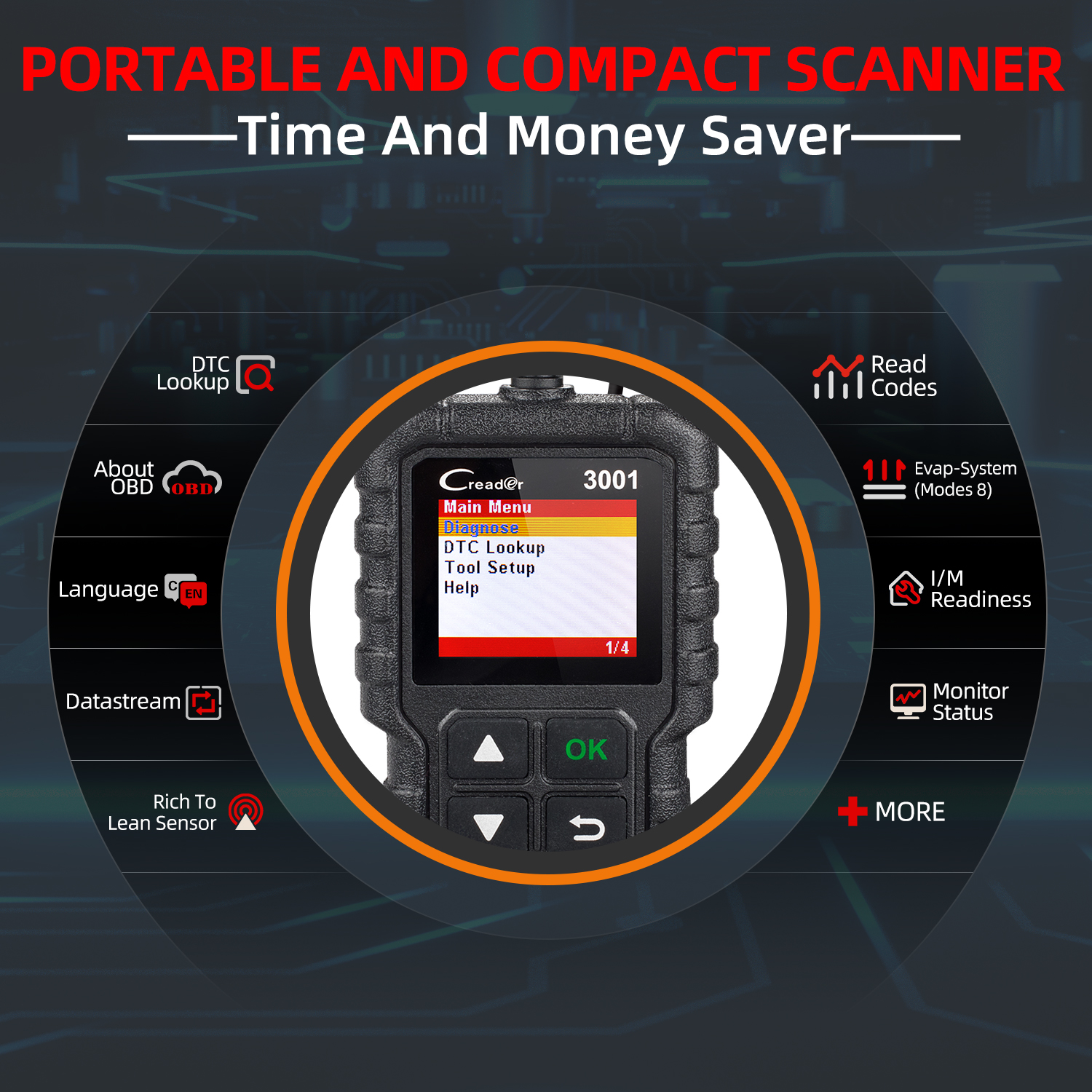 2026 LAUNCH CR3001 OBD2 Scanner Engine Fault Code Reader Mode 6 CAN Diagnostic Scan Tool for All OBDII Protocol Cars Since 1996