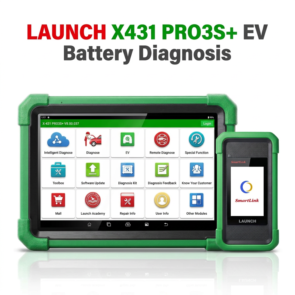 Launch X431 PRO3S+ New Energy EV Diagnostic Tool Battery Pack Tester All System Scanner SmartLink C V2 Remote ECU Coding