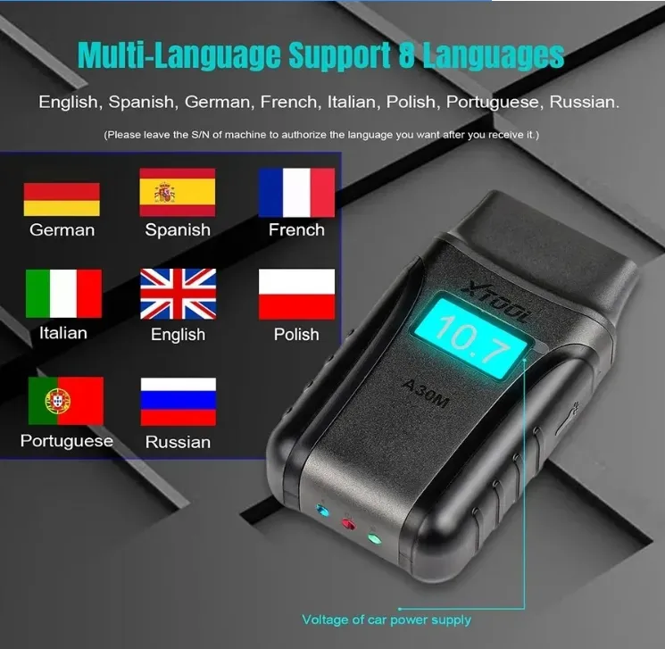 Xtool A30m OBD2 Car Diagnostic Tool Features