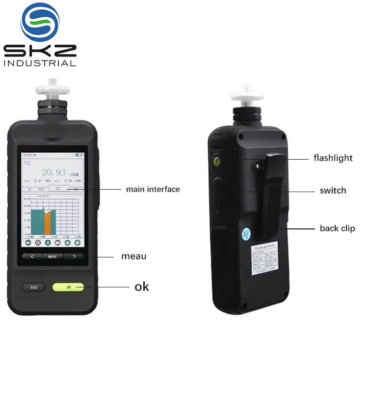 SKZ1050E-H2S Safety Industrial Automotive Portable Hydrogen Sulfide Gas Emission Analyzer with Fast Shipping