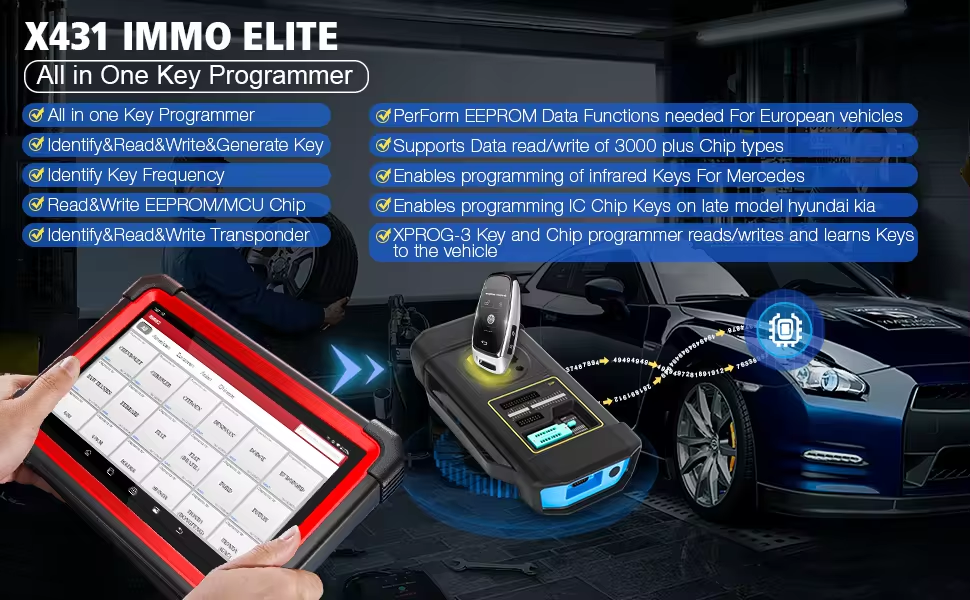 2025 LAUNCH X431 IMMO ELITE Car Diagnostic Scanner Smart KEY Programming Tool with 2 Years Update