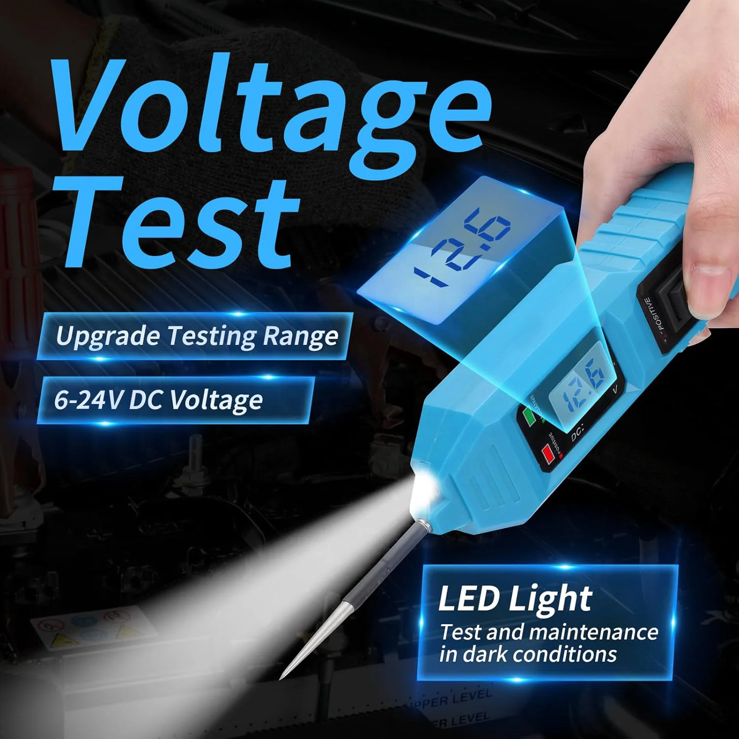 Heavy Duty Continuity Tester Pen Diagnostic Tool Automotive Power Circuit Tester for Vehicle Truck Maintenance