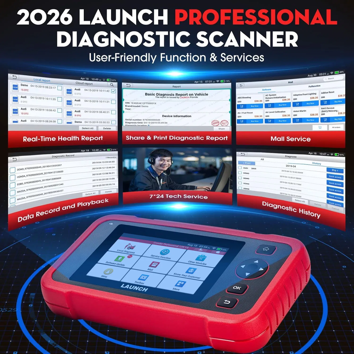 Launch Crp129I V3.0 OBD2 Car Scanner 12+ Reset Services Auto Vin Scan Support Canfd&Doip Code Reader Car Diagnostic Scanner Lifetime Free Update