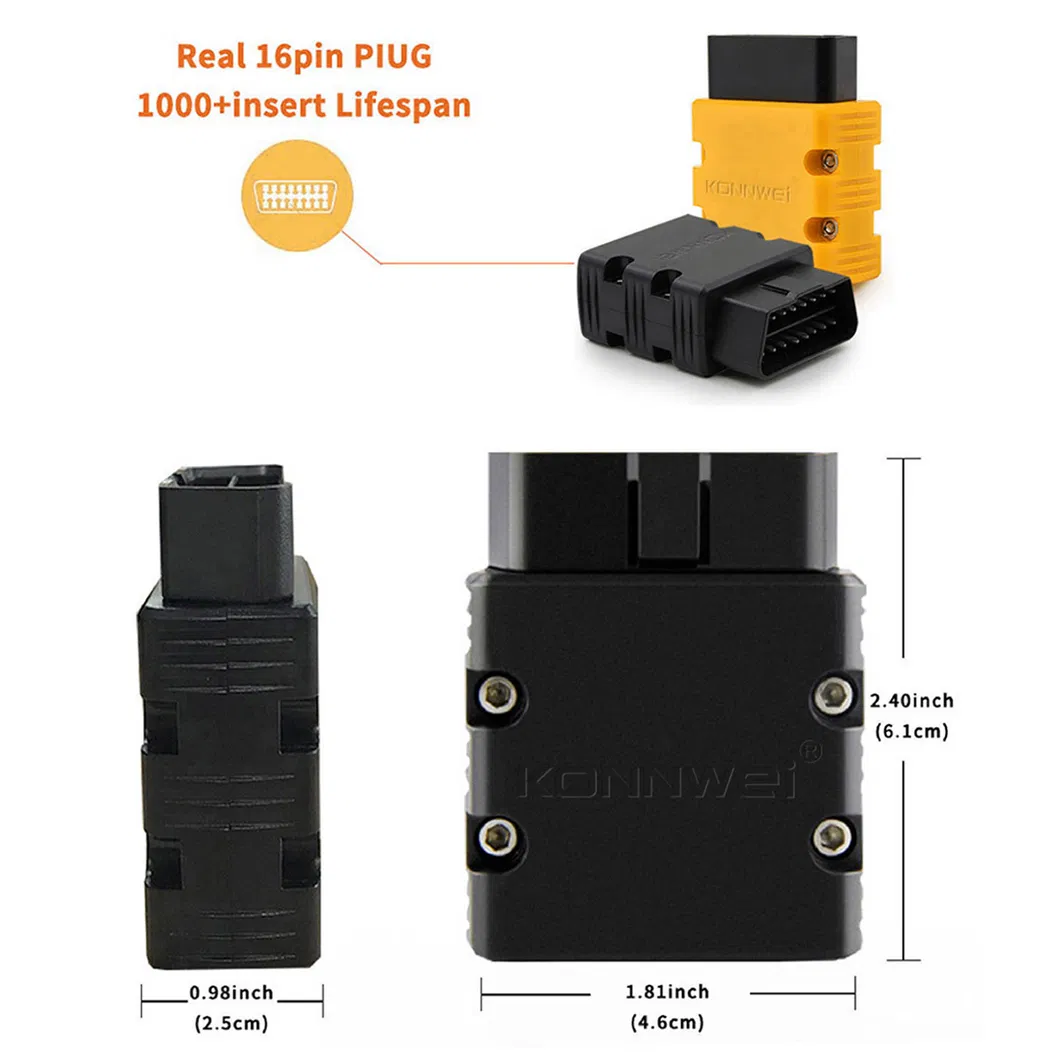 Konnwei Kw902 OBD2 Scanner - Bluetooth 4.0/5.0, Ios/Android, Car Diagnostic Tool (Black)