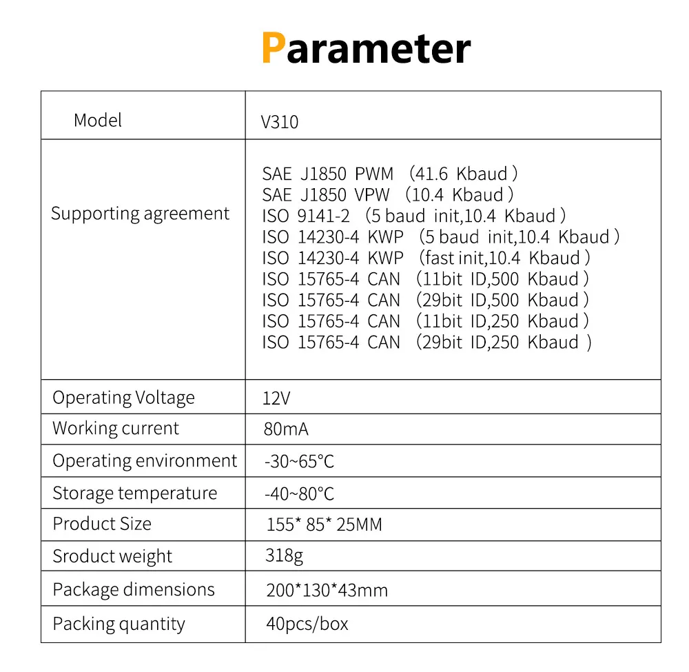 Automotive Inspection Tool Parts High Quality OBD2 Car Scanner Diagnostic Tool