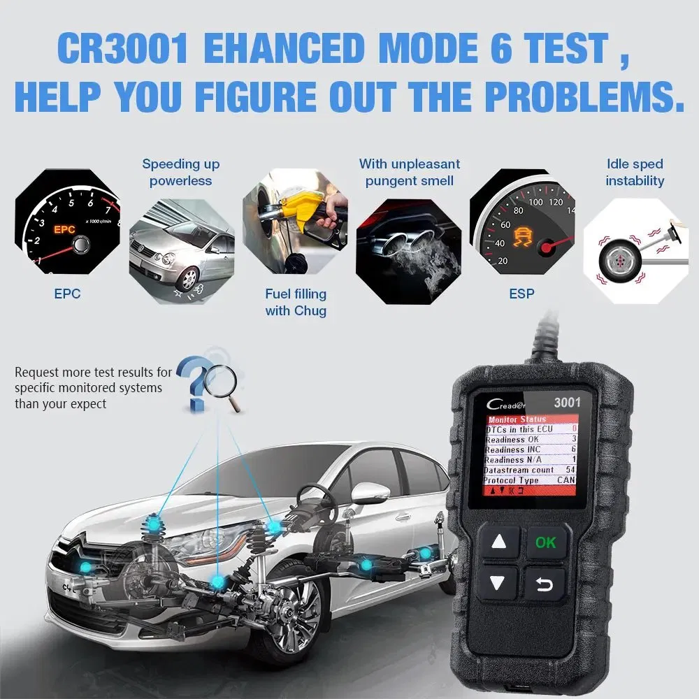 Launch X431 Cr3001 Code Reader OBD2 Diagnostic Scanner Auto Reader Scanner