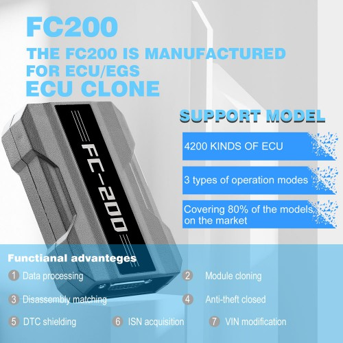 CGDI FC200 Ecu Programming Tools Full Version Support 4200 ECUs 3 Operating Modes Get Free Denso ECU CHINA DELPHI MTxx License