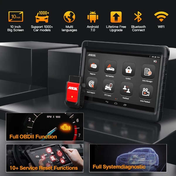 2025 Ancel X6 OBD2 Automotive Scanner Full System Car Diagnostic Tools Code Reader ABS TPMS EPB DPF IMMO SAS Oil Reset