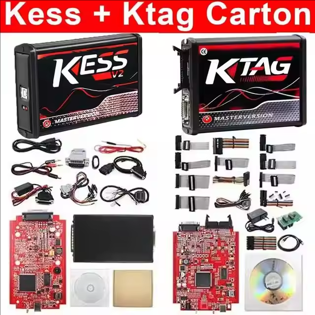EU Red Kess V2 V5.017 Online 2.80 And KTAG 7.020 2.25 KTAG ECU Programming Tools OBD2 Tuning Kess Ktag Carton ECU Programmer