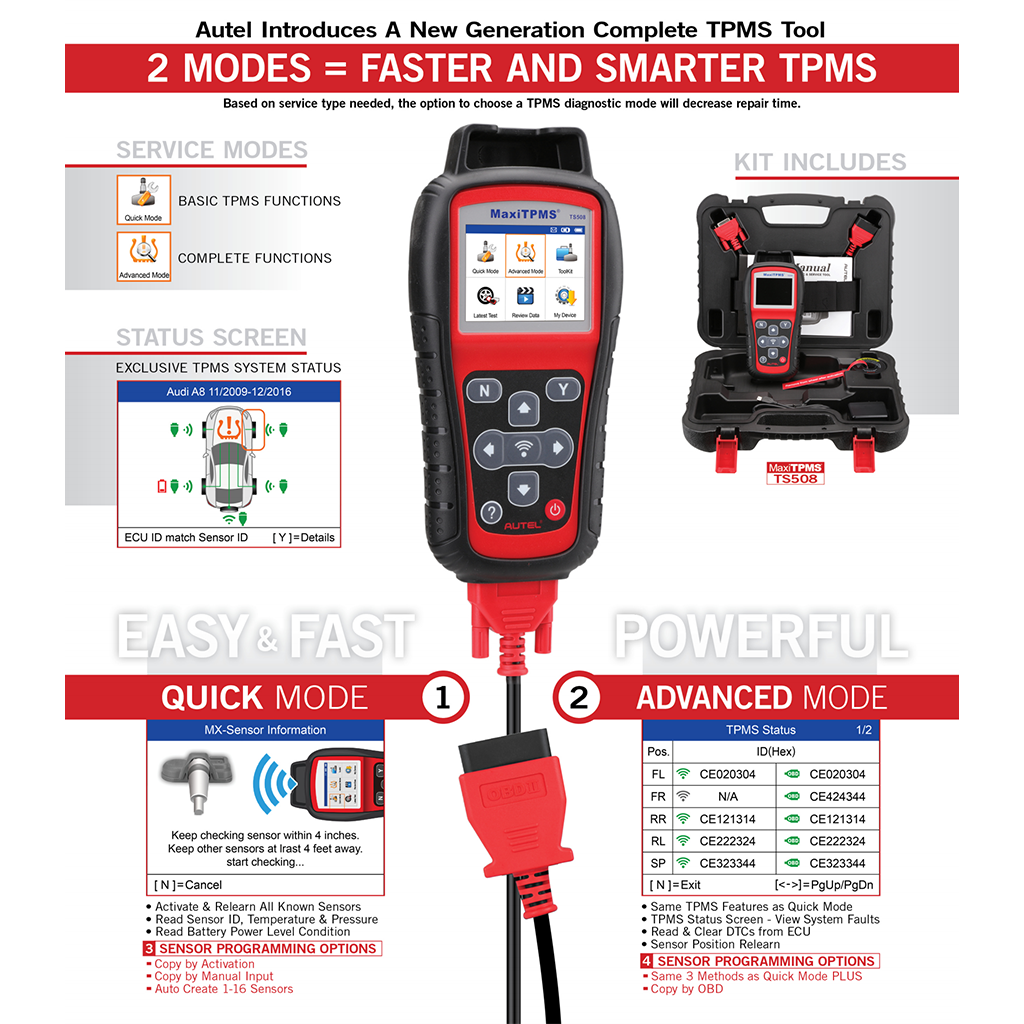 Autel MaxiTPMS TS508WF Maxi TPMS WiFi Diagnostic Tool Vehicle Universal MX Sensor TPMS Sensor Programming Tool TPMS Tool
