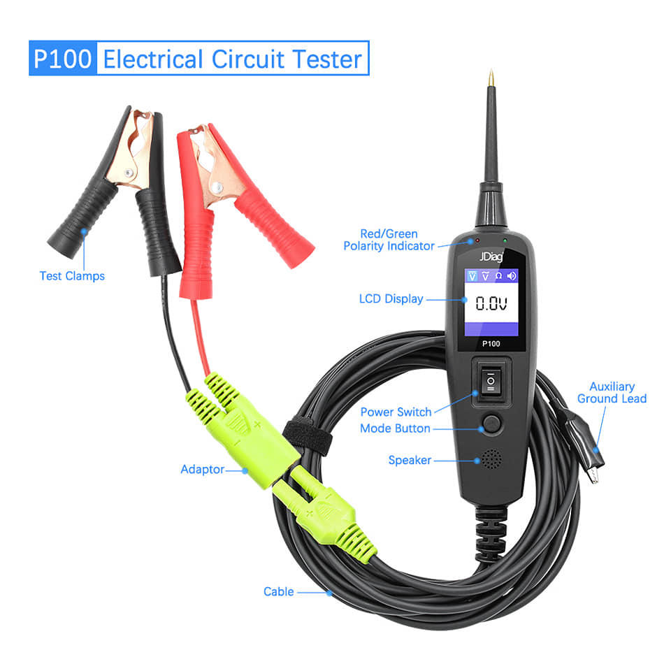 Topdiag P100 10m Extension Cable Electrical System Diagnostic Tool Automotive Circuit Tester for Truck Motorcycle Tests Tool