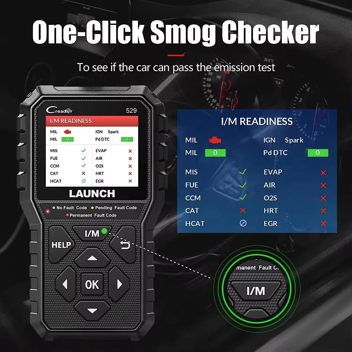 Creader 529 OBD2 Scanner Automotive Diagnostic Tool Fault Obdii Scan DIY Code Reader