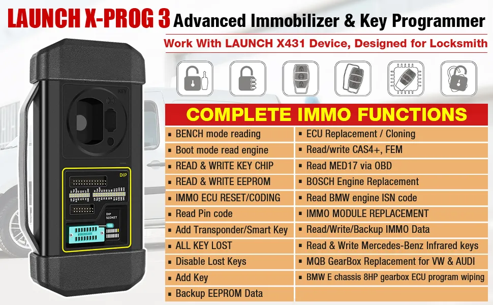 Launch X431 IMMO Plus 2 Year Free Update Diagnostic Car Auto OBD2 Scanner