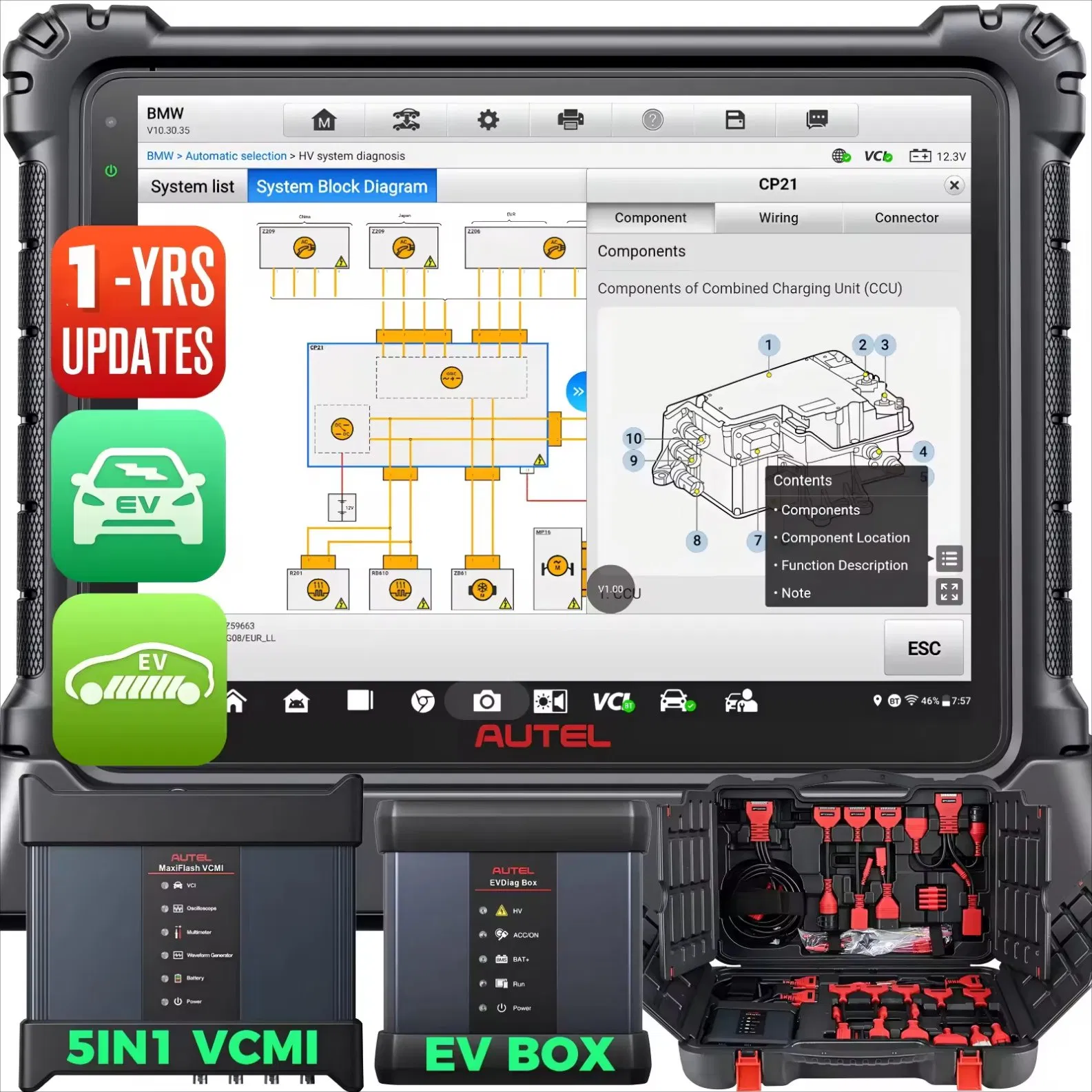 Maxisys Ultra EV Automotive Scanner, Pre &amp; Post Scan, Cloud Report
