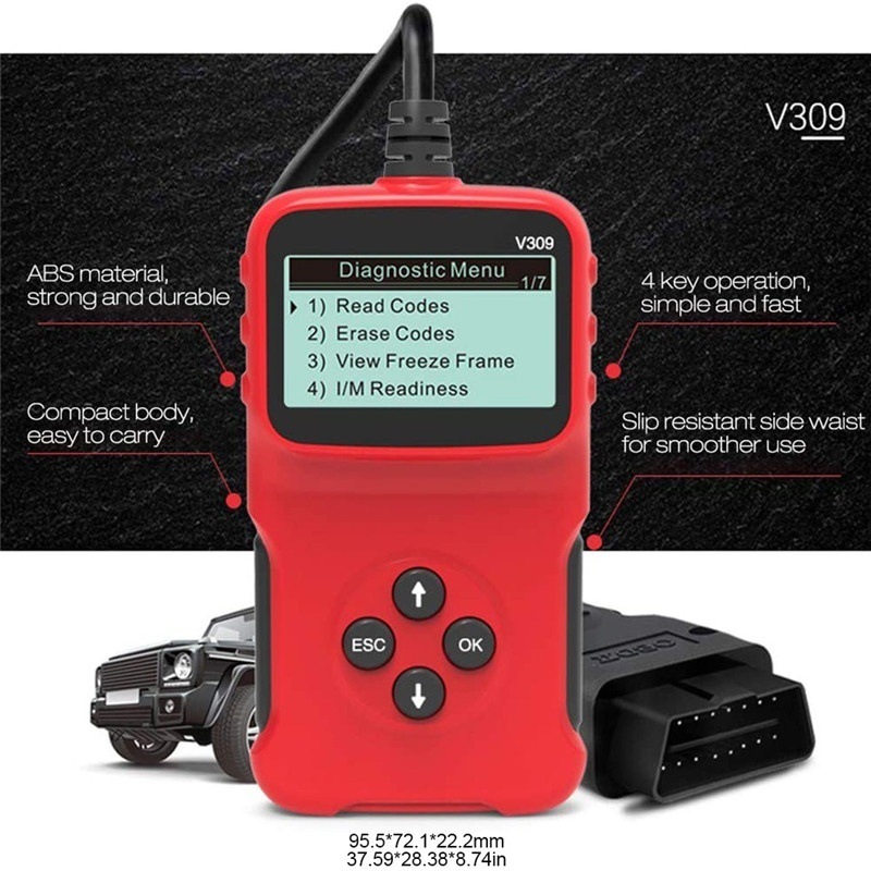 V309 OBD2 Code Reader Car Engine Analyzer Tool 12V ELM327 Fault Detector and Diagnostic Tools