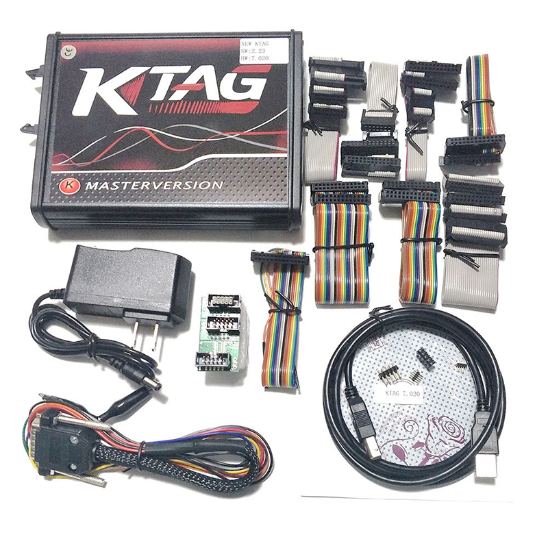 EU Version For KTAG V7.020 V2.25 2.23 Red Board Auto ECU Programming Tools Without Tokens Limitation Plastic Code Reader