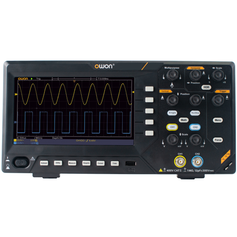 OWON SDS220 200MHz 2-Channel Oscilloscope 25MHz Generator 1 GSa/s 20Mpts Memory 8-Bit Resolution 1-Year Warranty for Automotive