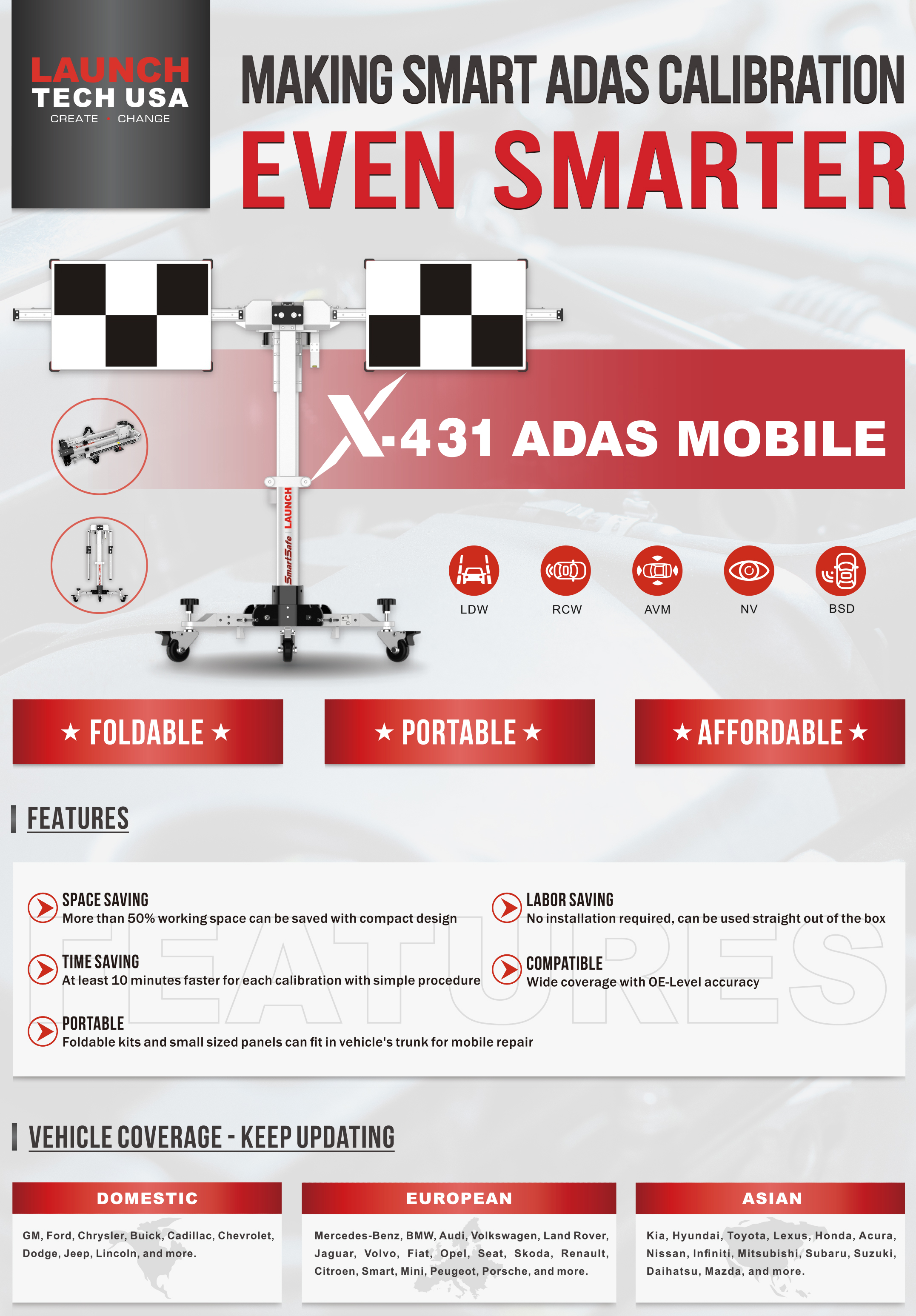 X-431 ADAS MOBILE Calibration Diagnostic Tools Base and Arms