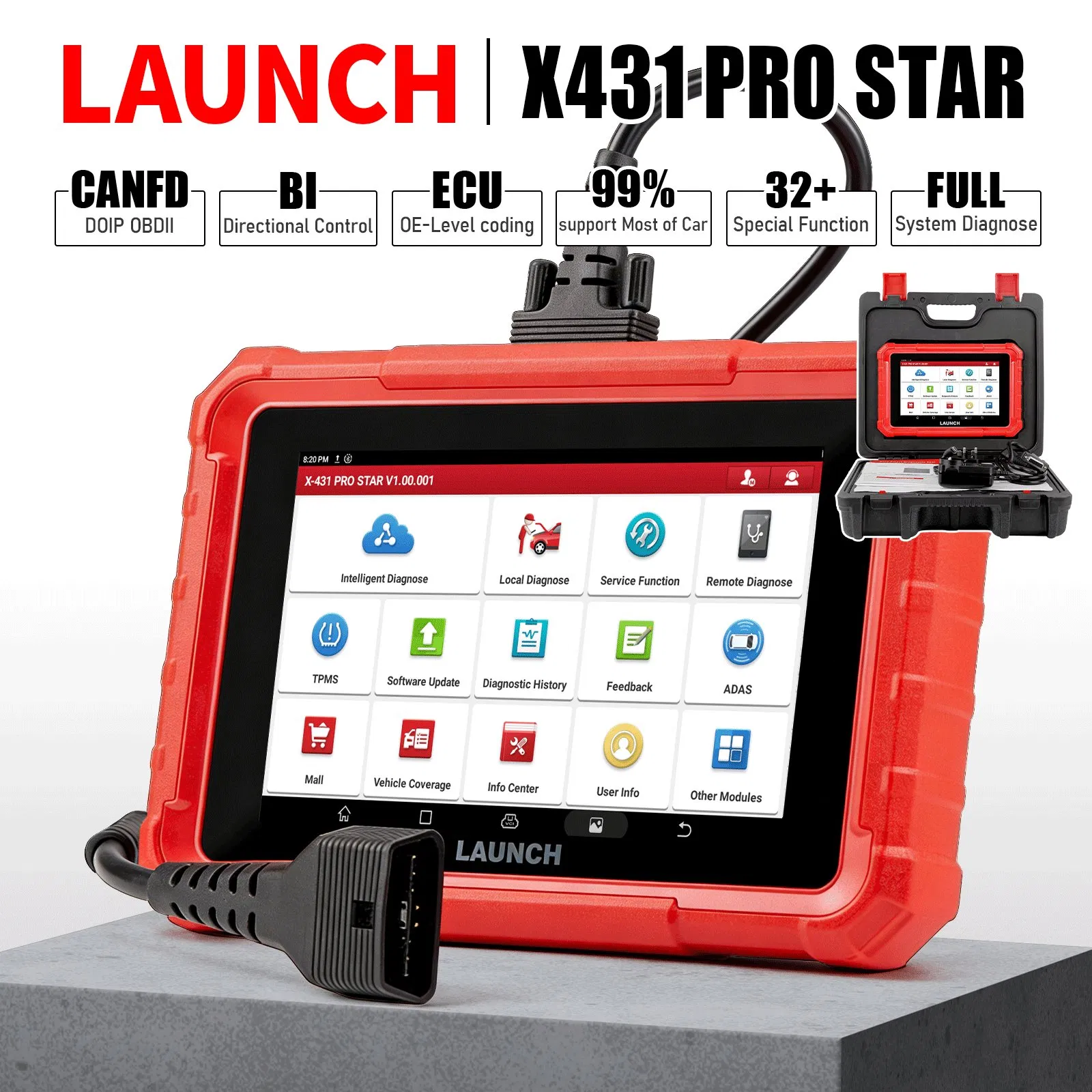 Professional Launch X431 PRO Star OE Level ECU Key Program Coding VAG Guided Bidirectional Car Remote Diagnostic Tool OBD2 Scanner