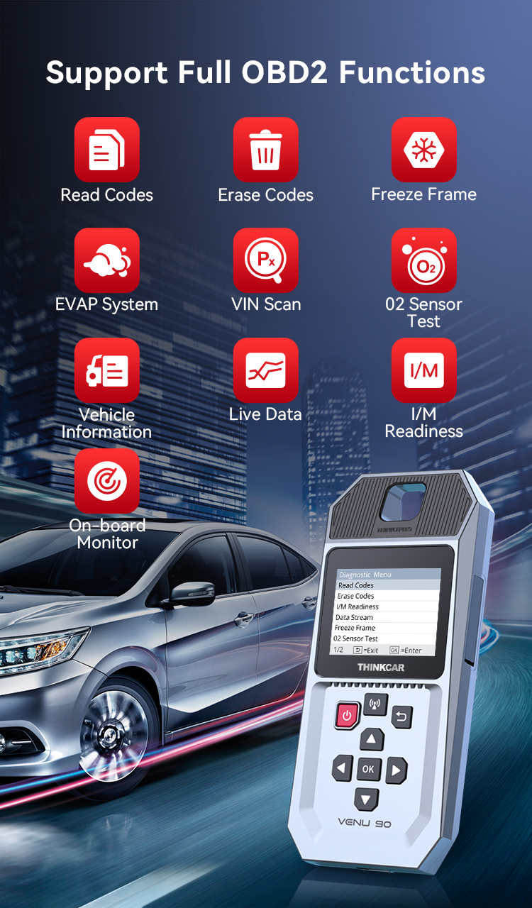 THINKCAR VENU 90 Diagnostic Interface OBDII Menu