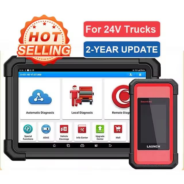 Professional Launch X431 V+ Smartlink HD V for 24V Heavy Duty Truck OBD2 Scanner Full System Car Diagnostic Tool