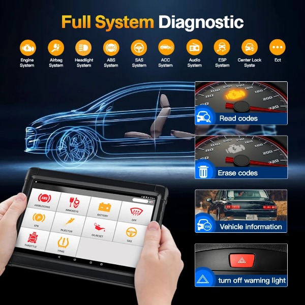 2025 Ancel X6 OBD2 Automotive Scanner Full System Car Diagnostic Tools Code Reader ABS TPMS EPB DPF IMMO SAS Oil Reset
