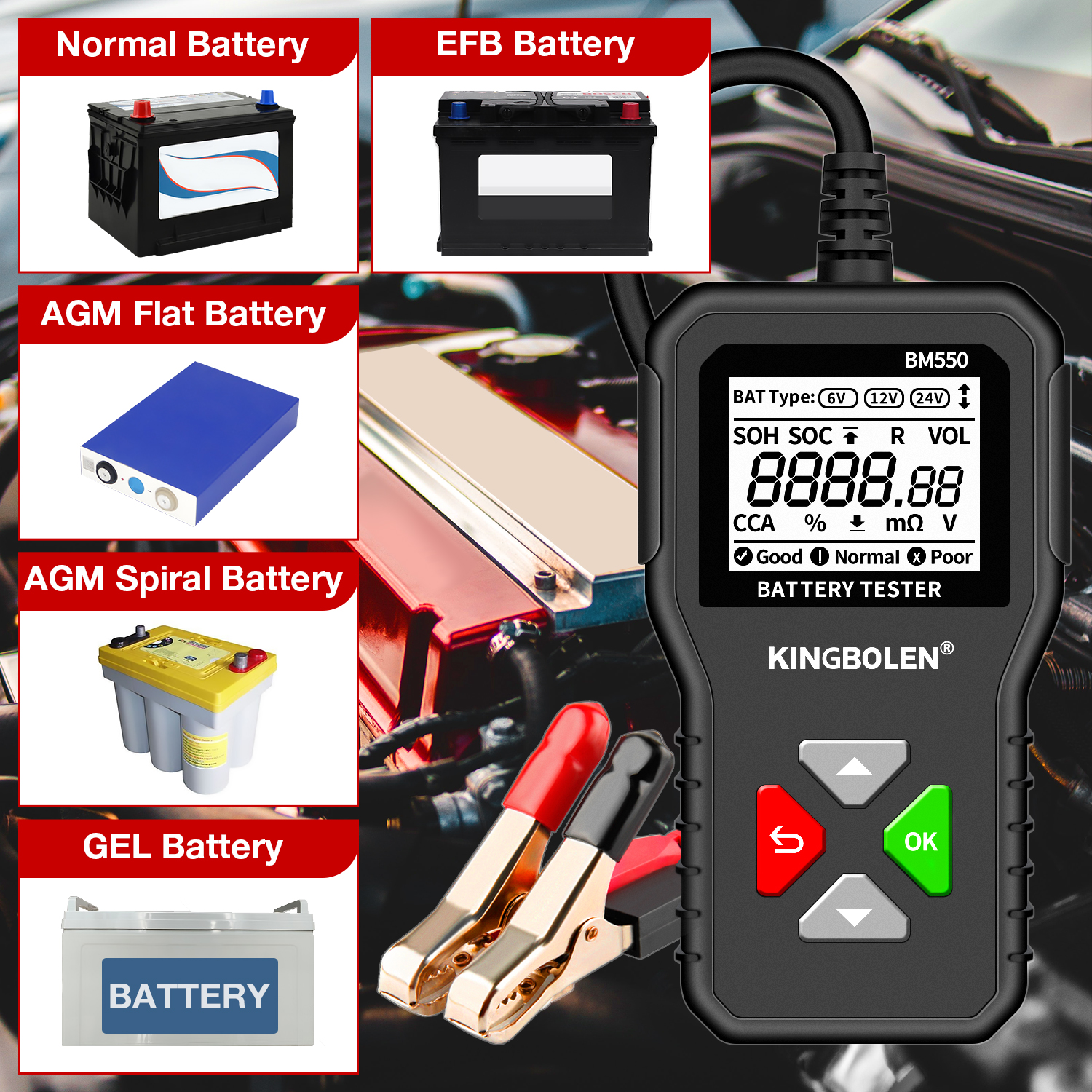 BM550 battery diagnostic tool car battery analysis tester universal detection equipment