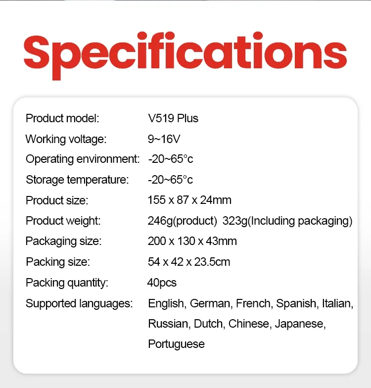V519 Plus Automotive Scan Tool