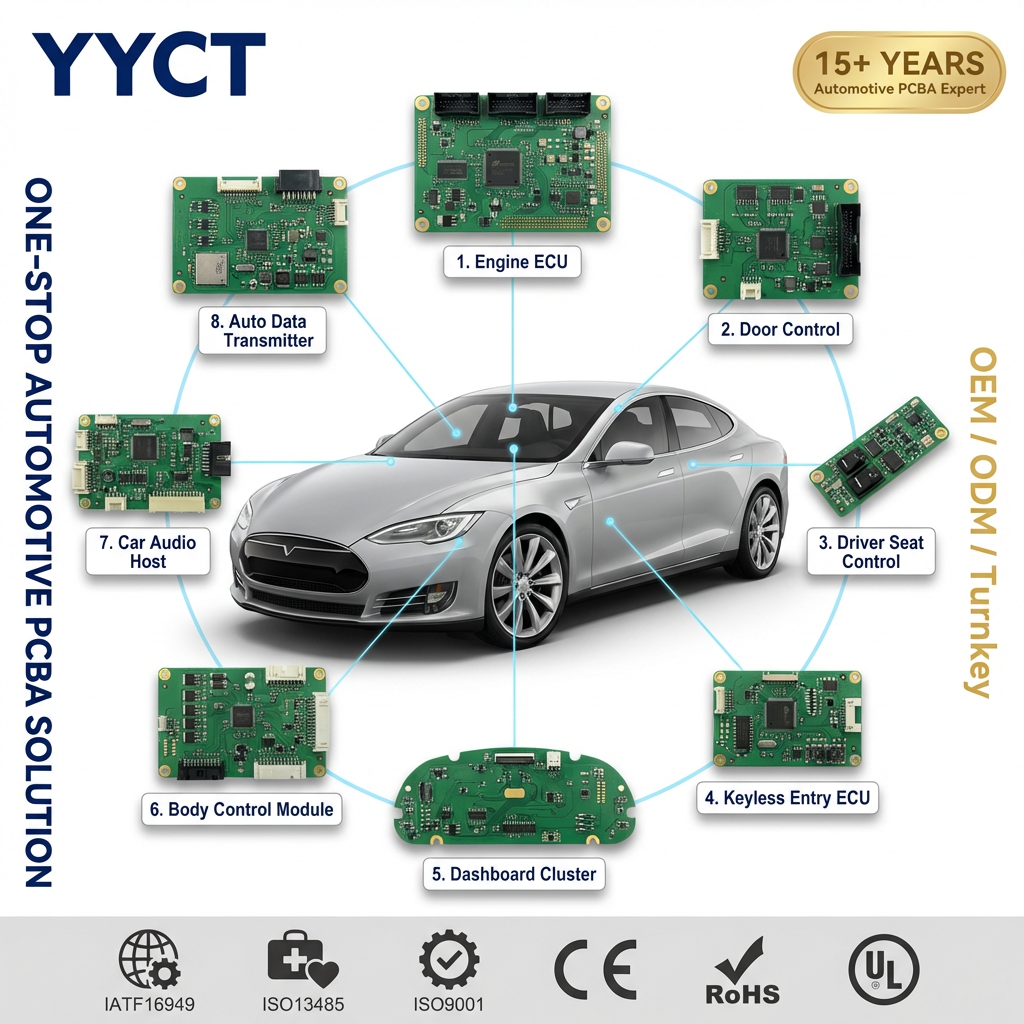 Automotive Grade Engine ECU PCBA, Full Turnkey SMT Assembly &amp; PCB Manufacturing, 100% Function Tested, ISO9001 Certified