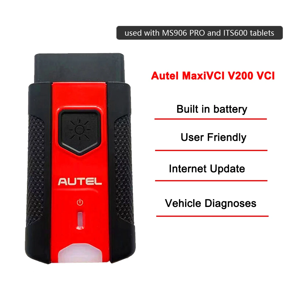 Autel MaxiVCI VCI 200 Bluetooth Vehicle Communication Used With Diagnostic Tablet MS906 PRO ITS600K8 ABS DPF EPB SAS SRS TPMS