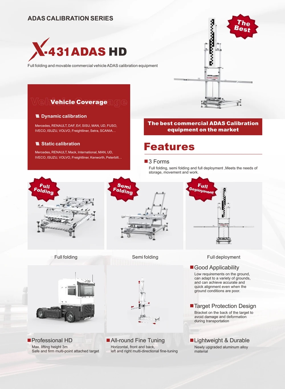 X-431 ADAS HD Automatic Portable Calibration Tool Battery Tester Equipment for Commercial Vehicles & Heavy Trucks
