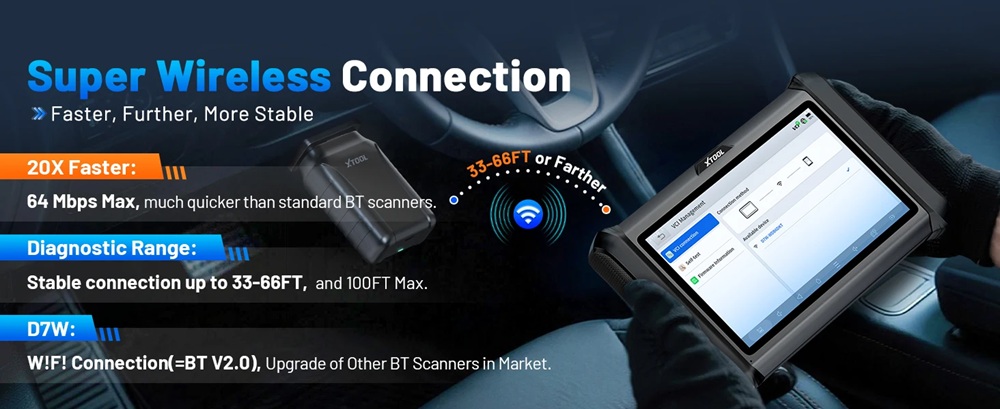 XTOOL D7W WiFi Diagnosis Function