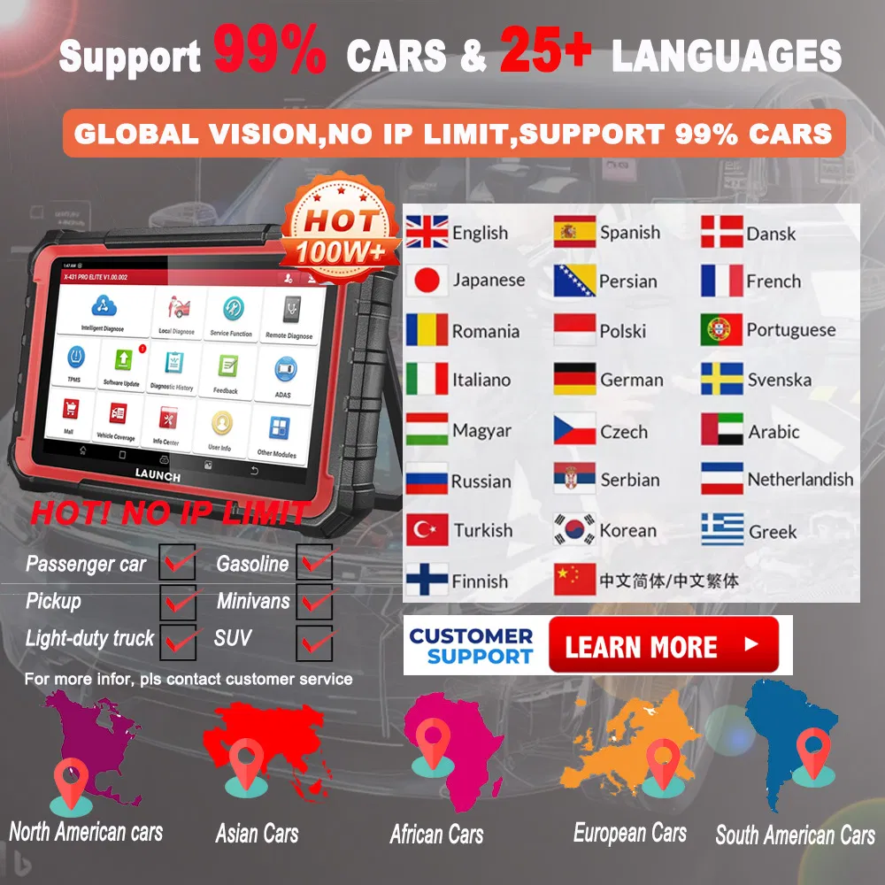 Original Launch X431 PRO Elite OBD2 Scanner ECU Coding All System Diagnostic Tool