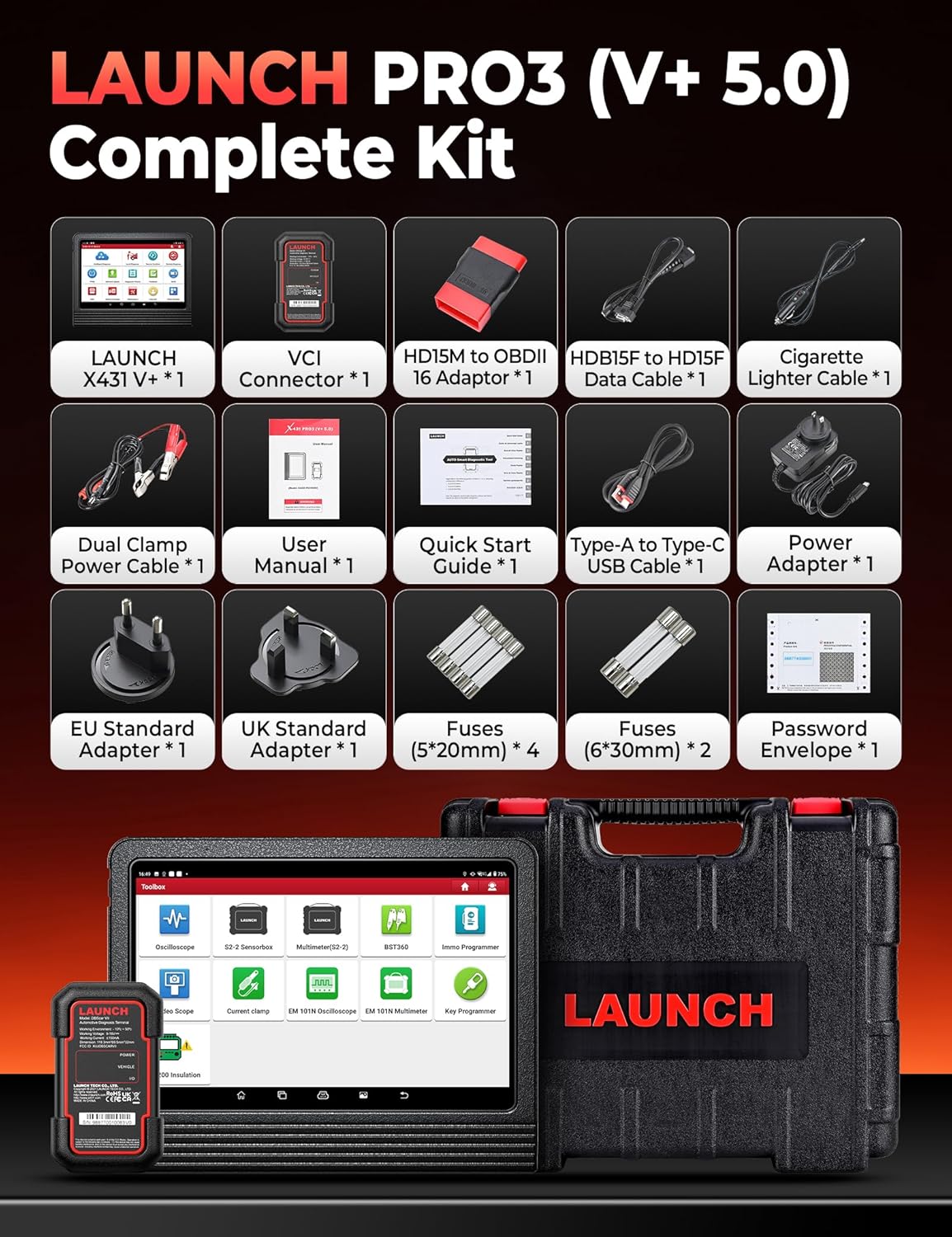 LAUNCH X431 PRO3 V+ Package