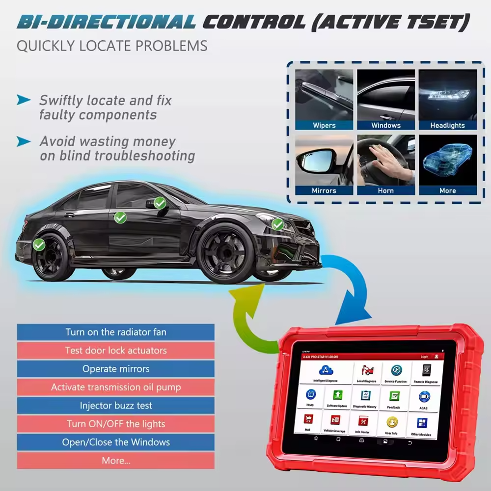 LAUNCH X431 PRO STAR Automotive Diagnostic Tablet OBD2 Scanner with Full System Active Test