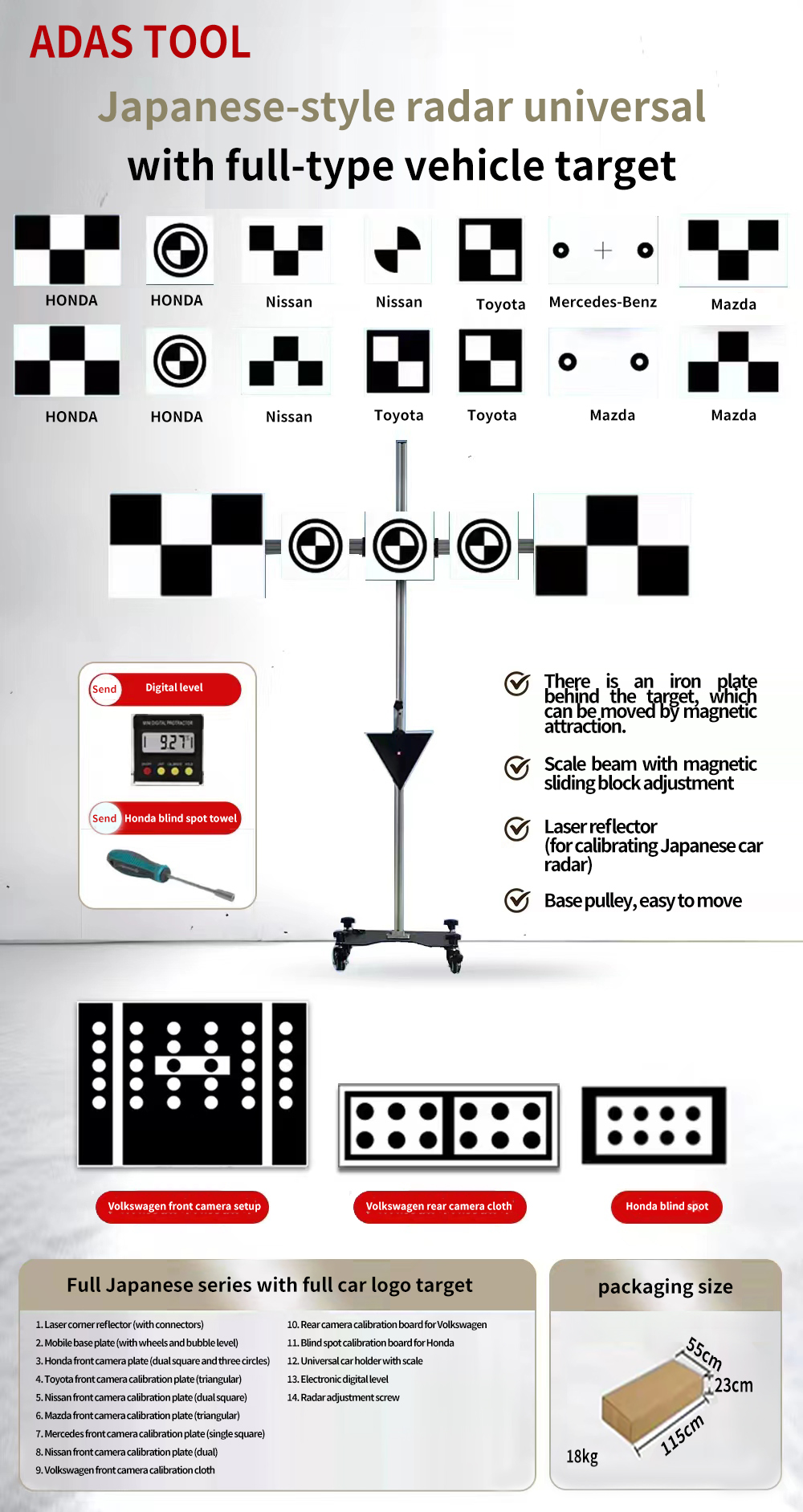ADAS Portable Diagnostic Tools For Vehicle Equipment New Mobile Calibration System For Garages