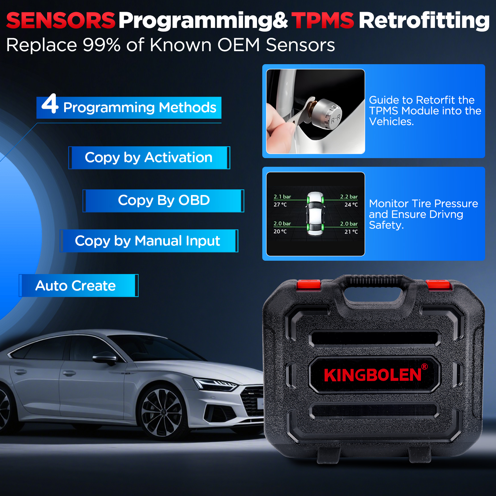 EU Warehouse Kingbolen K6 PRO Bidirectional Control Car Diagnostic Tool TPMS Programming ECU Coding