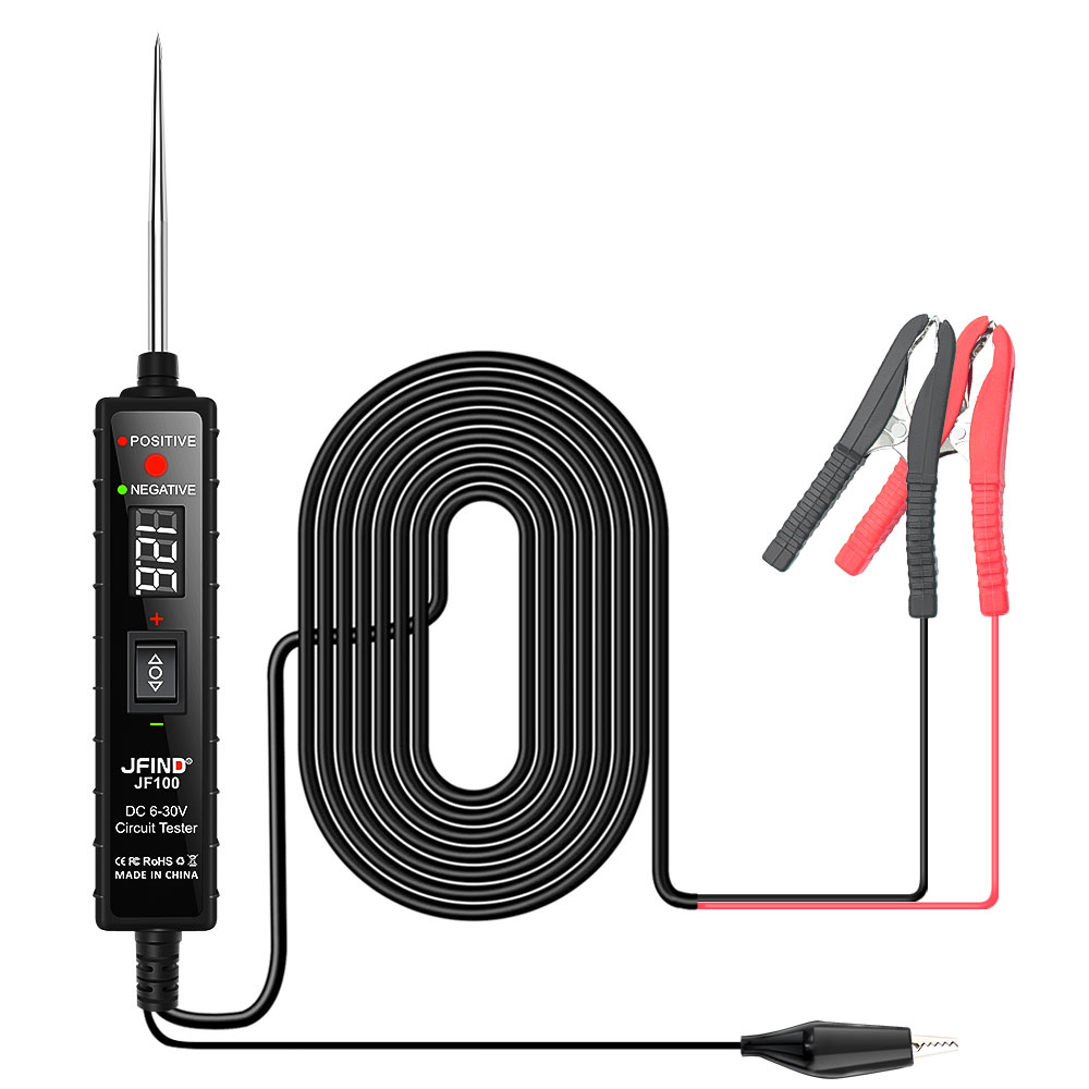 Automotive Circuit Tester JFIND JF100 Power Probe Kit Digital Display DC6-30V Car Circuit Tester