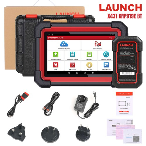 Launch X431 Crp919e Bt Car Diagnostic Tool Dbscar VII Vci Auto OBD OBD2 Scanner Active Test ECU Coding Canfd Doip 31+ Reset Services