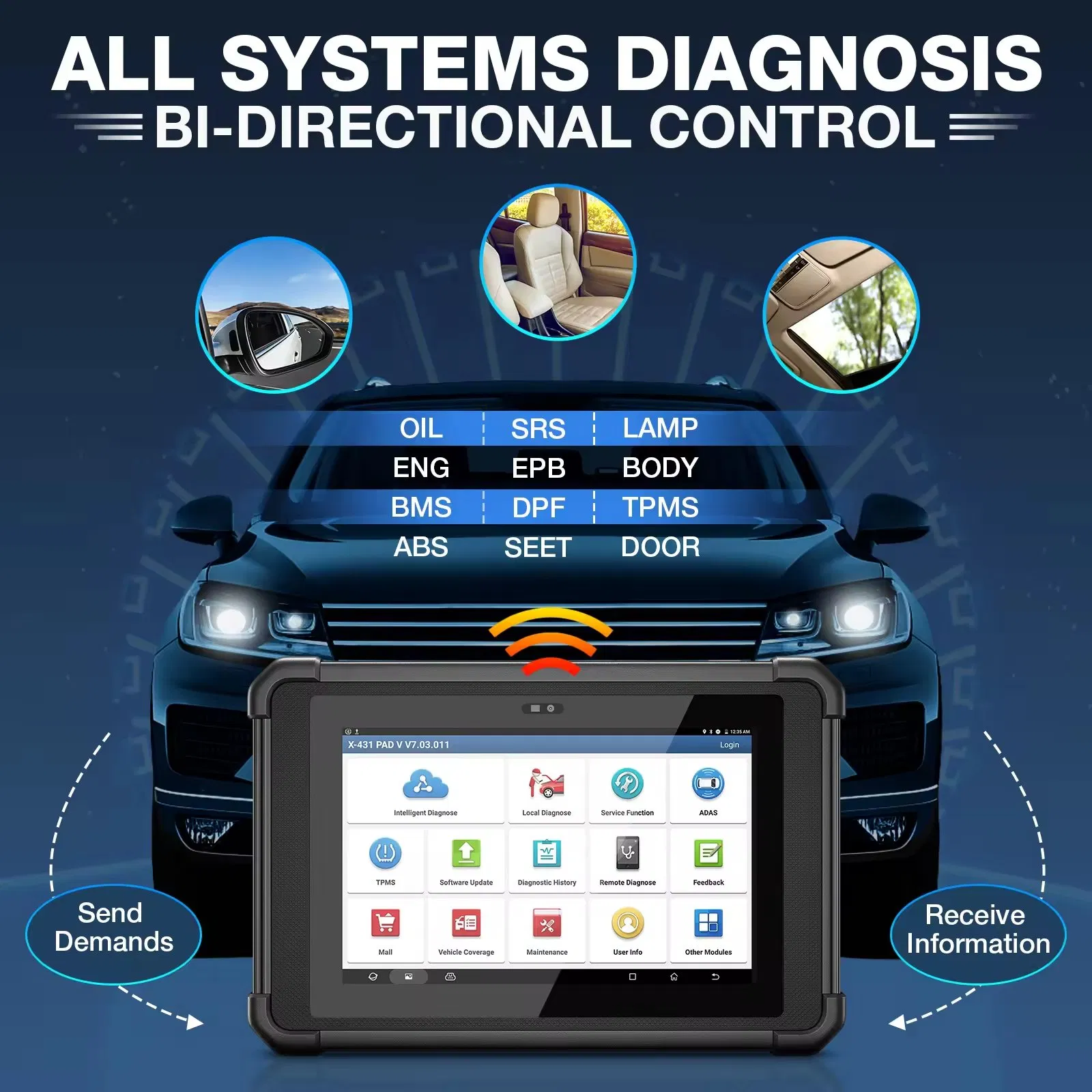Launch X431 Pad V Auto ECU Online Programming Coding Control Full Reset Functions Automotive Scan Diagnostic Tools