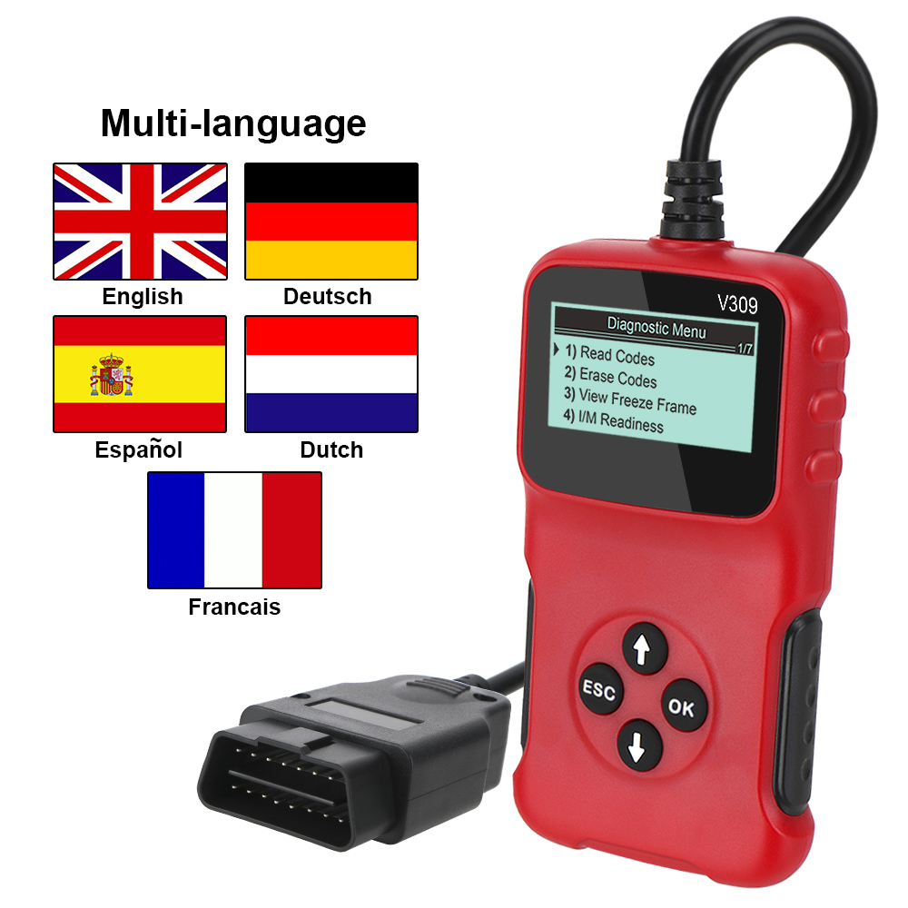 V309 OBD2 Code Reader Car Engine Analyzer Tool 12V ELM327 Fault Detector and Diagnostic Tools