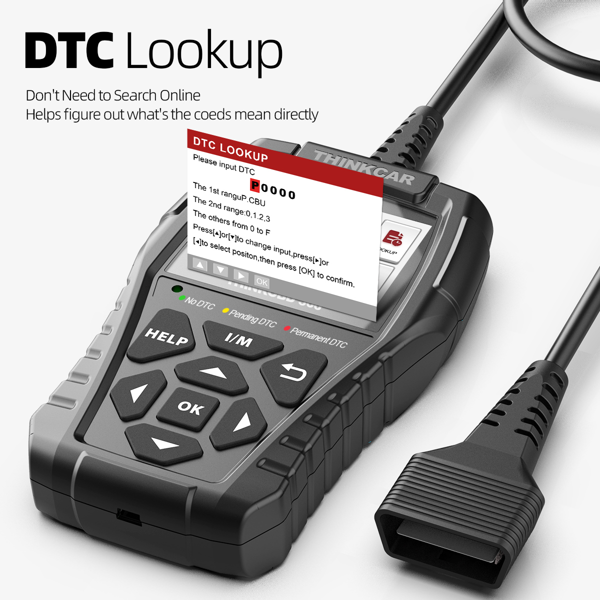 ThinkOBD 500 Car Engine Fault Code Reader EOBD 2.8 Inch Engine Analyzer Screen Diagnostic Scan Tool Universal OBD2 Scanner