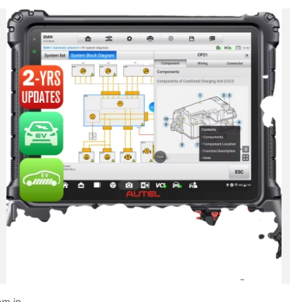 Global autel Maxisys ultra Ev Maxi System Ms 909 919 with Evdiag Kit Electric High Voltage Key Tool Program Diagnostic Scanner