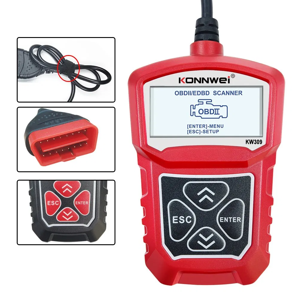 Konnwei Kw309 OBD2 Scanner - Automotive Diagnostic Tool, Red