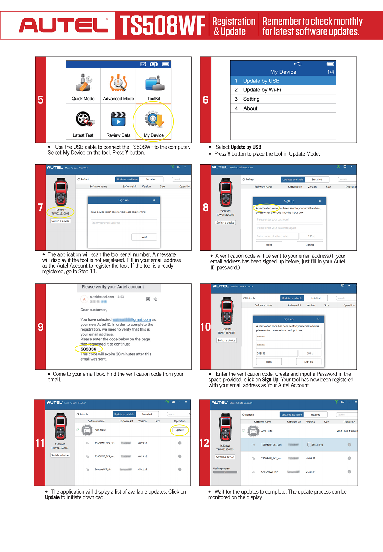 TPMS WIFI Diagnostic Tool View